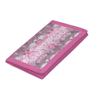 Demigirl Dragon Damask - Stylish Pride Flag Colors Tri-fold Wallet
