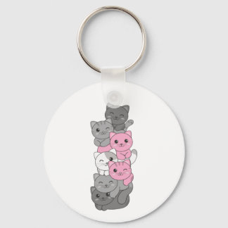 Demigirl Flag Cat Pride Lgbtq Cute Cat Keychain