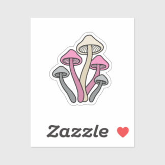 Demigirl Flag Colored Mushrooms Sticker