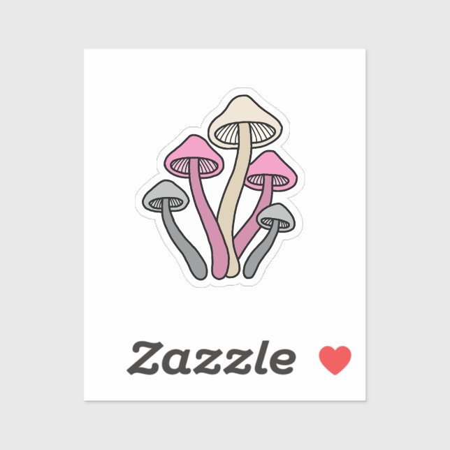Demigirl Flag Colored Mushrooms Sticker (Sheet)