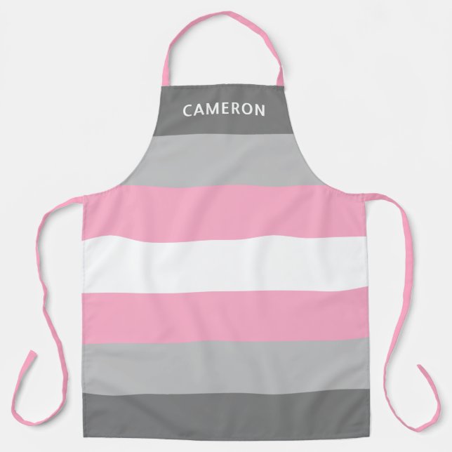 Demigirl Flag Monogrammed Apron (Front)