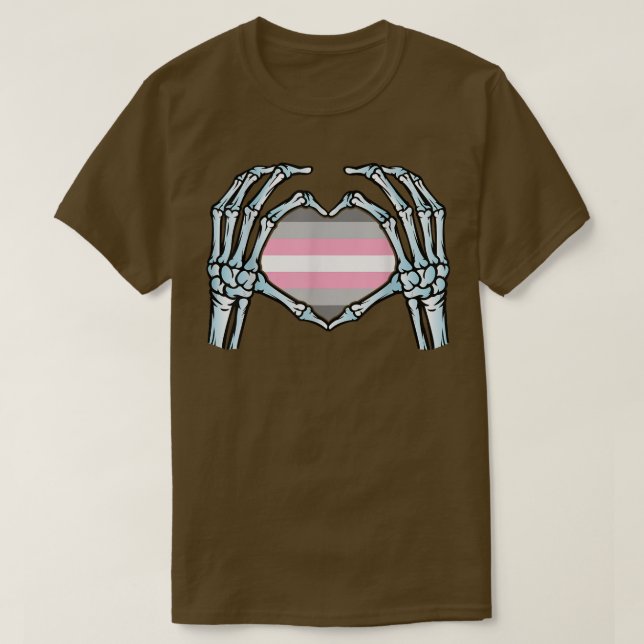 Demigirl - Gay Skeleton - Nonbinary Gender T-Shirt (Design Front)