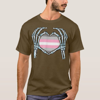 Demigirl - Gay Skeleton - Nonbinary Gender T-Shirt