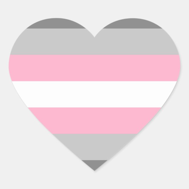 Demigirl Pride Heart Sticker (Front)