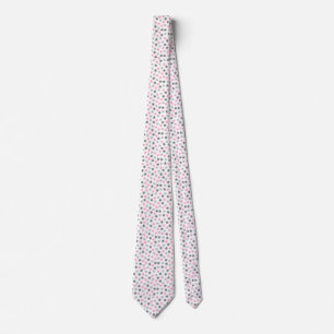 Demigirl Pride Stars Pastel Grey White Pink Neck Tie