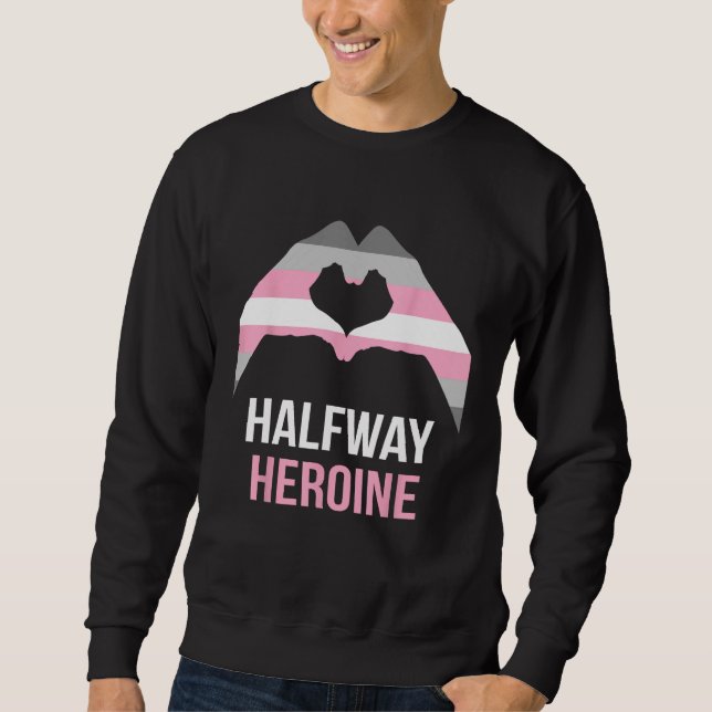 Demigirl Quote Love Heart Demigirl Flag Sweatshirt (Front)