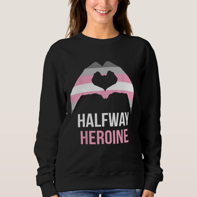 Demigirl Quote Love Heart Demigirl Flag Sweatshirt (Front)