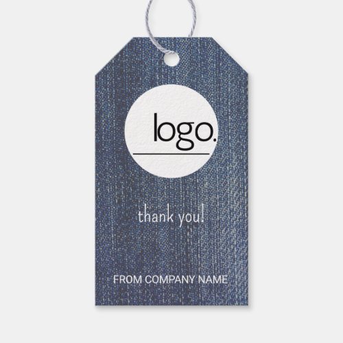 DEMIN BLUE BUSINESS LOGO BRANDED PRODUCT GIFT TAGS
