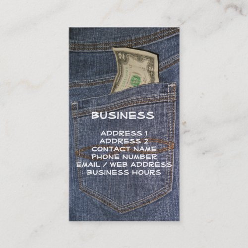 Demin Jeans Pocket  US Money Business Cards