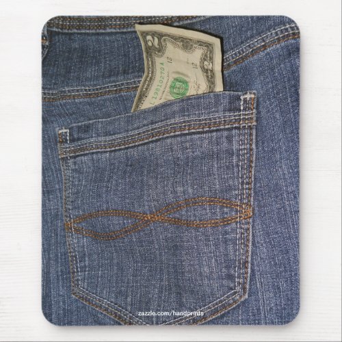 Demin Jeans Pocket  US Money Mousepad