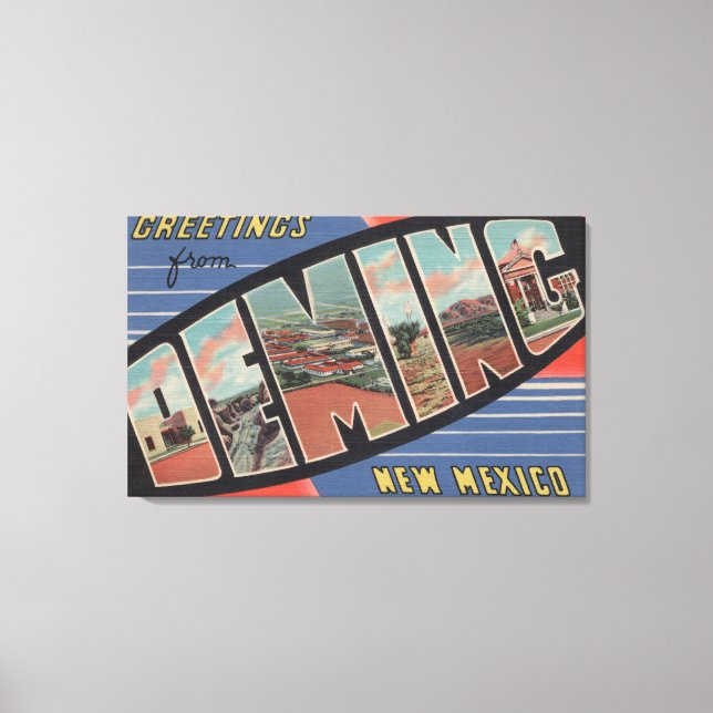 Deming, New Mexico - Large Letter Scenes Canvas Print (Front)