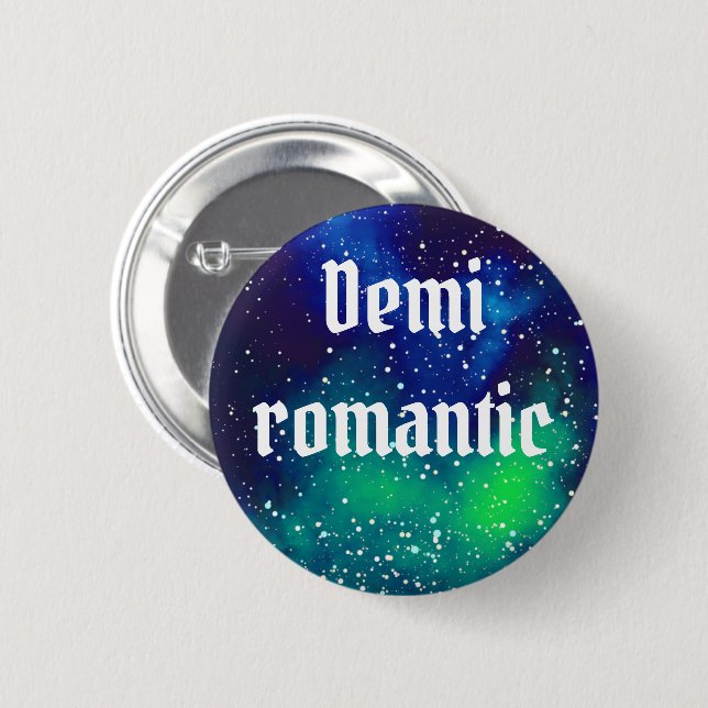 Demiromantic Customizable Galaxy Identity Pinback Button (Front & Back)