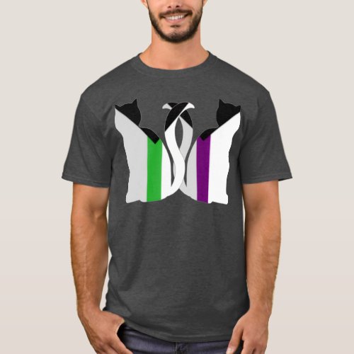 Demiromantic Demisexual Pride Cats T_Shirt
