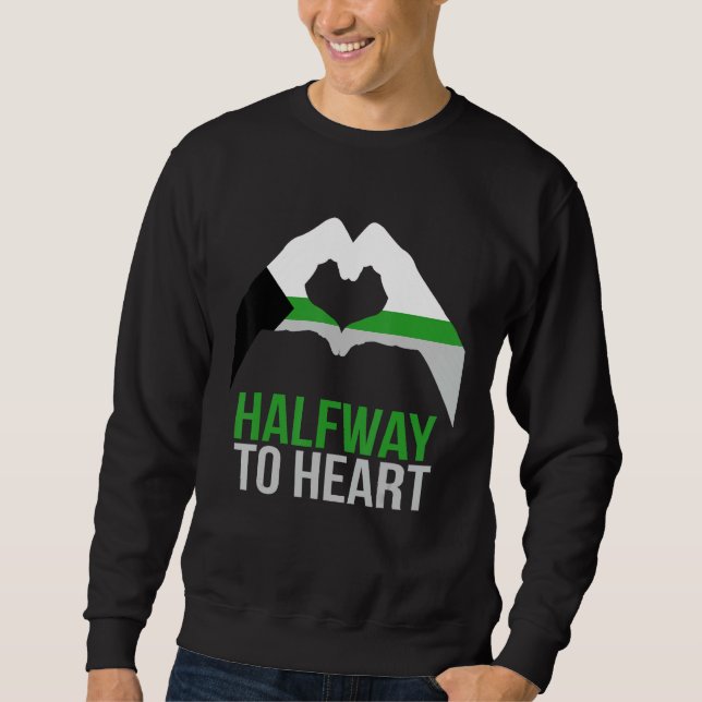 Demiromantic Joke Heart Love Demiromantic Flag Sweatshirt (Front)