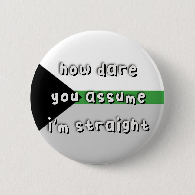 Demiromantic Pride - "How Dare You Assume" - LGBT Button (Front)