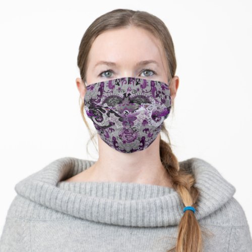 Demisexual Dragon Damask _ Pride Flag Colors Adult Cloth Face Mask