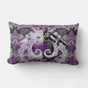 Demisexual Dragon Damask - Pride Flag Colors Lumbar Pillow