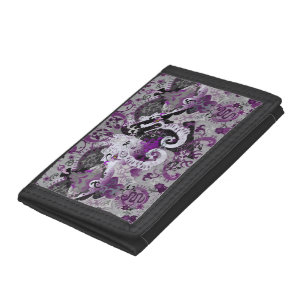 Demisexual Dragon Damask - Pride Flag Colors Tri-fold Wallet