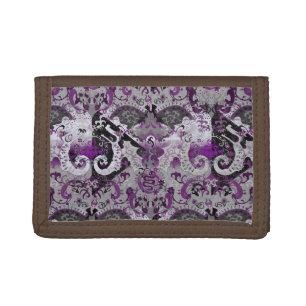 Demisexual Dragon Damask - Pride Flag Colors Tri-fold Wallet