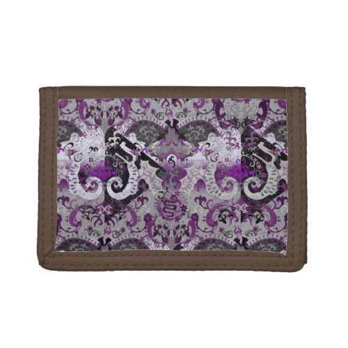 Demisexual Dragon Damask _ Pride Flag Colors Trifold Wallet