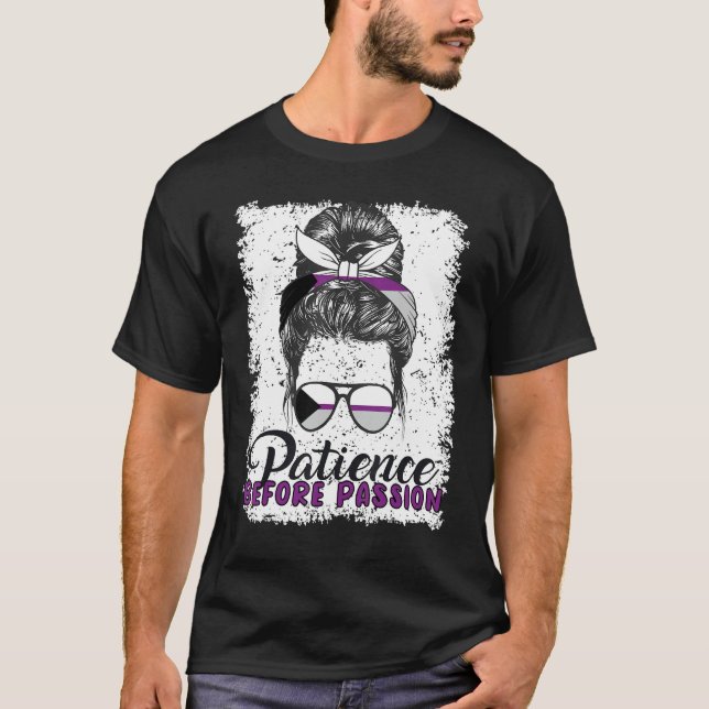Demisexual Joke Messy Hair Lady Demisexual Flag T-Shirt (Front)
