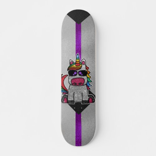 Demisexual Pride Flag Glitter Rainbow Unicorn LGBT Skateboard