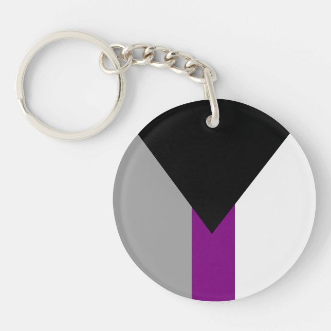 Demisexual Pride Flag Keychain (Front)