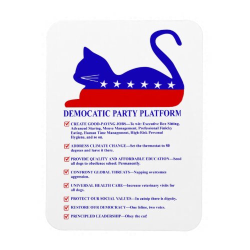 Democatic Party Platform Funny Political Cat 3x4 Magnet