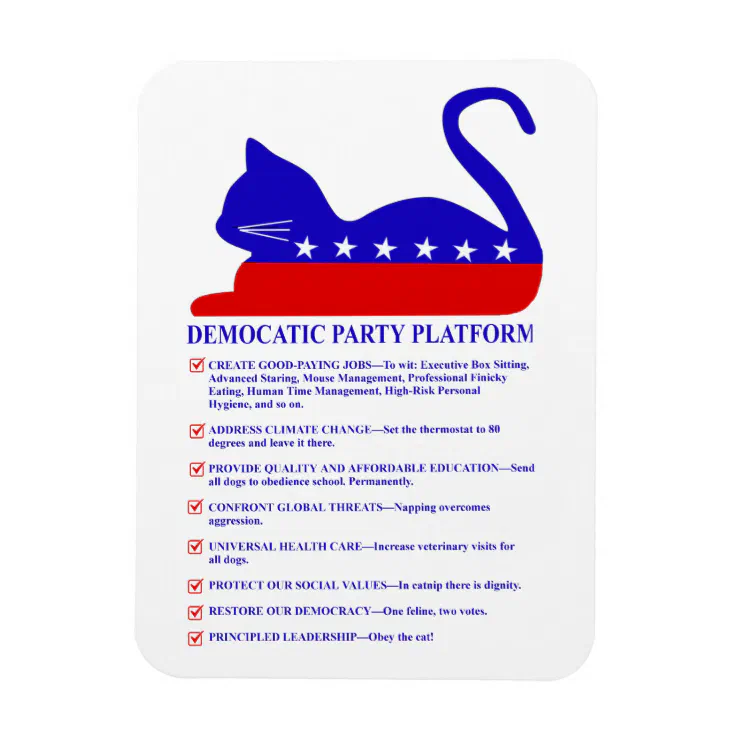 Democatic Party Platform Funny Political Cat 3 Democatic Party Platform Funny Political Cat 3