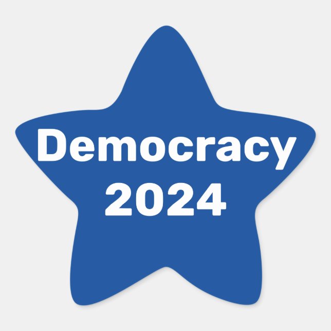 Democracy 2024 Presidential Election Star Sticker (Front)