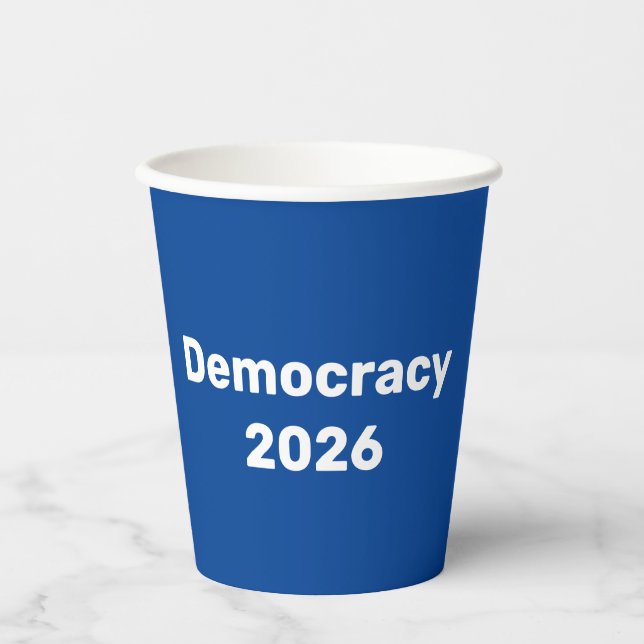 Democracy 2026 Midterm Election Paper Cups (Front)