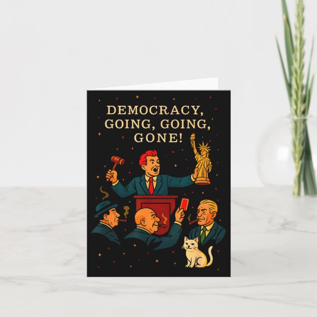 Democracy Auction Gone Funny Litical Satire Gift  Card (Front)