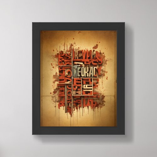 Democracy Crumbling Typography Poster