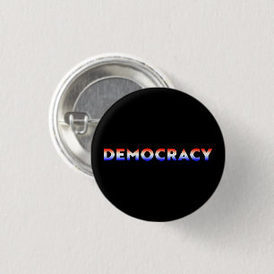 Democracy gradient red white blue patriotic black button