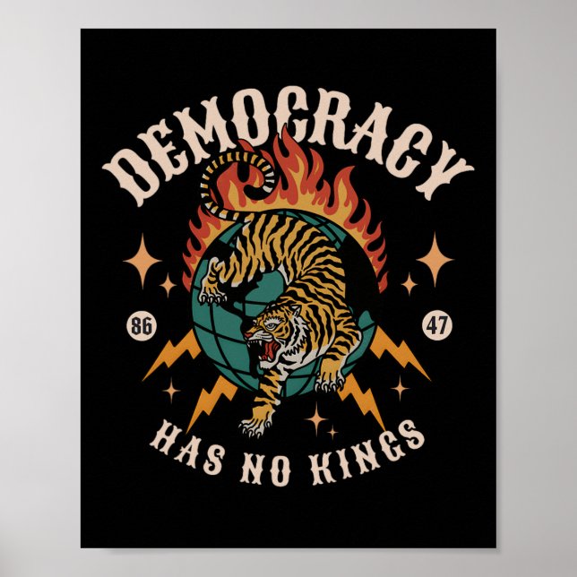 Democracy Has No King 8647 Anti Trump America Soci Poster (Front)