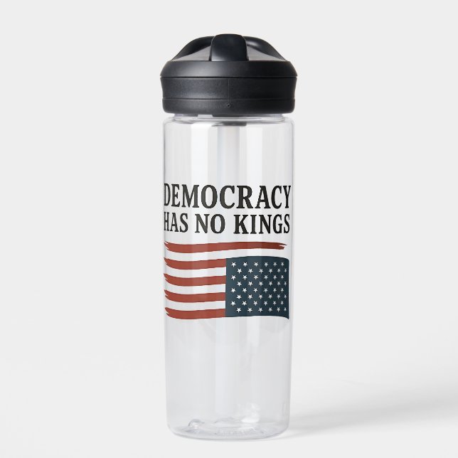 Democracy Has No King Anti Trump USA  Water Bottle (Front)