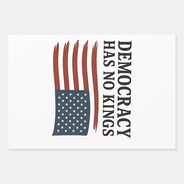 Democracy Has No King Anti Trump USA  Wrapping Paper Sheets (Front)