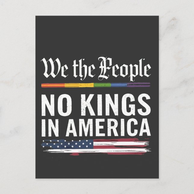 Democracy Has no King Librety Status USA  Announcement Postcard (Front)