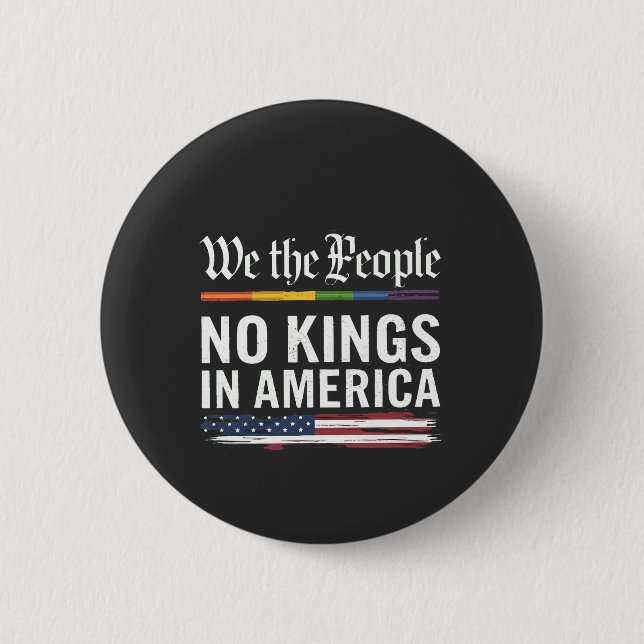 Democracy Has no King Librety Status USA  Button (Front)