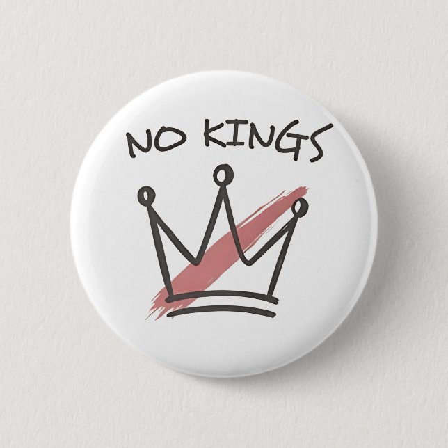 Democracy Has no King Librety Status USA  Button (Front)