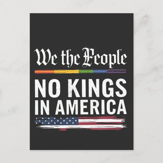 Democracy Has no King Librety Status USA  Holiday Postcard (Front)