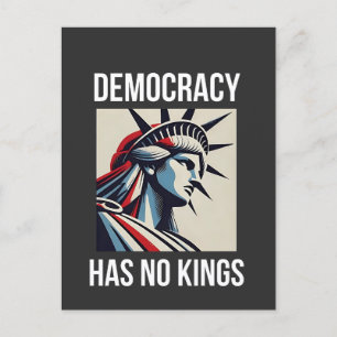 Democracy Has no King Librety Status USA Invitation Postcard