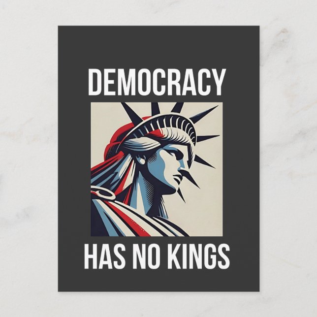 Democracy Has no King Librety Status USA  Invitation Postcard (Front)