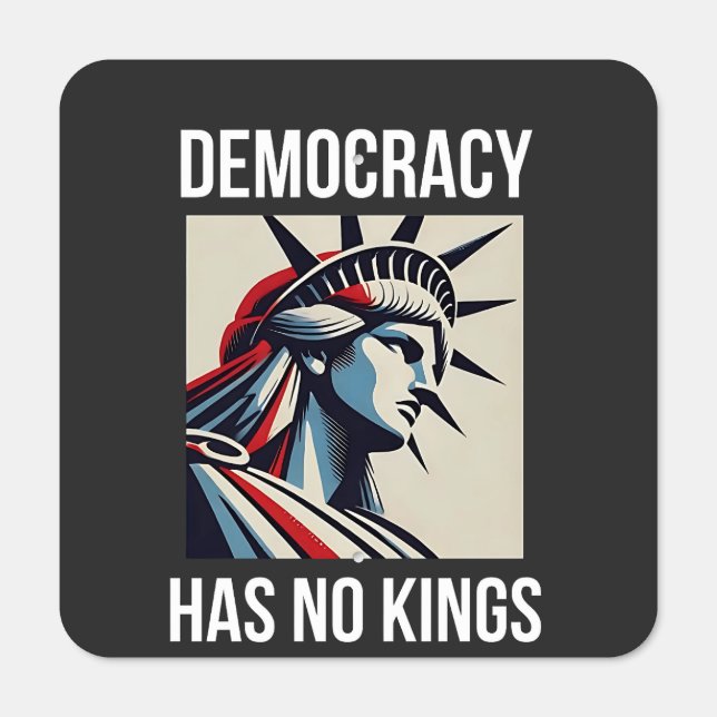 Democracy Has no King Librety Status USA  Metal Sign (Front)