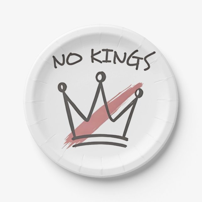 Democracy Has no King Librety Status USA  Paper Plates (Front)