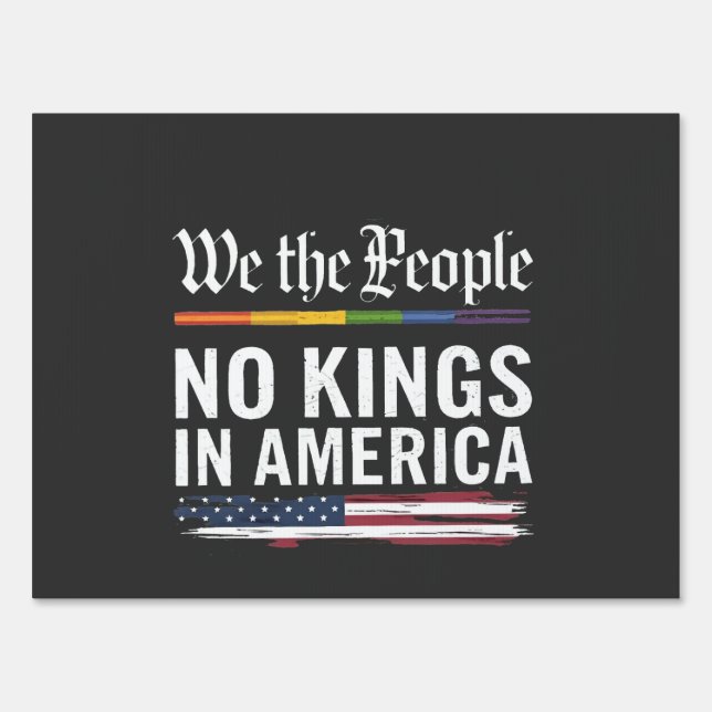 Democracy Has no King Librety Status USA  Sign (Front)