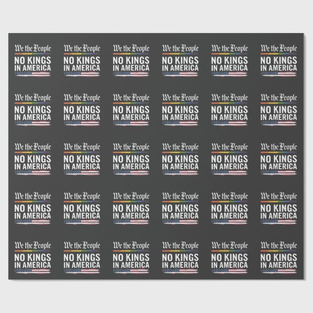 Democracy Has no King Librety Status USA  Wrapping Paper (Flat)