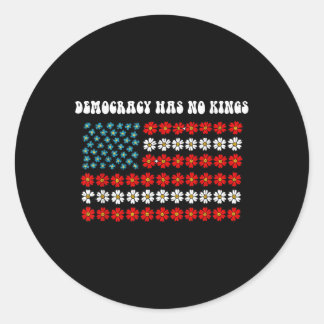 Democracy Has No Kings America Flag Design  Classic Round Sticker