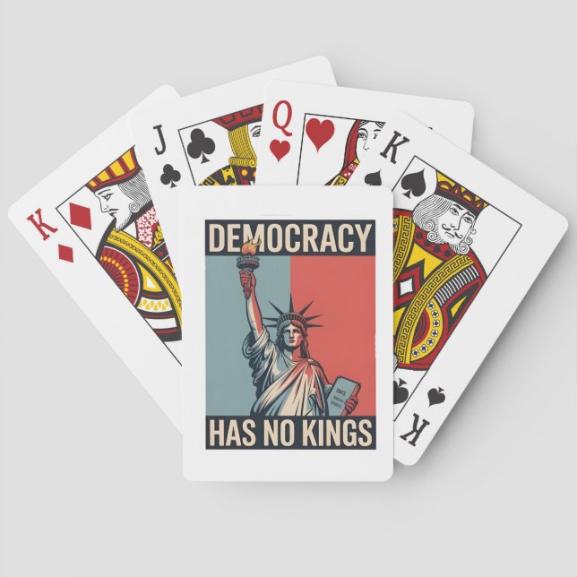 Democracy Has No Kings Liberity Status American Poker Cards (Back)