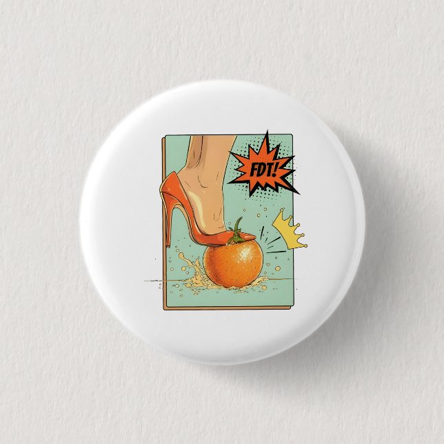 Democracy Has No Kings USA American Protest  Button (Front)